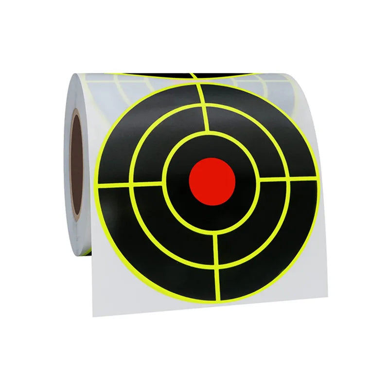 Target Stickers 3" Reactive Shooting Targets with Fluorescent Yellow Impact