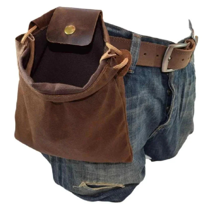 Outdoor leather bushcraft pouch – ideal for foraging, gardening and camping
