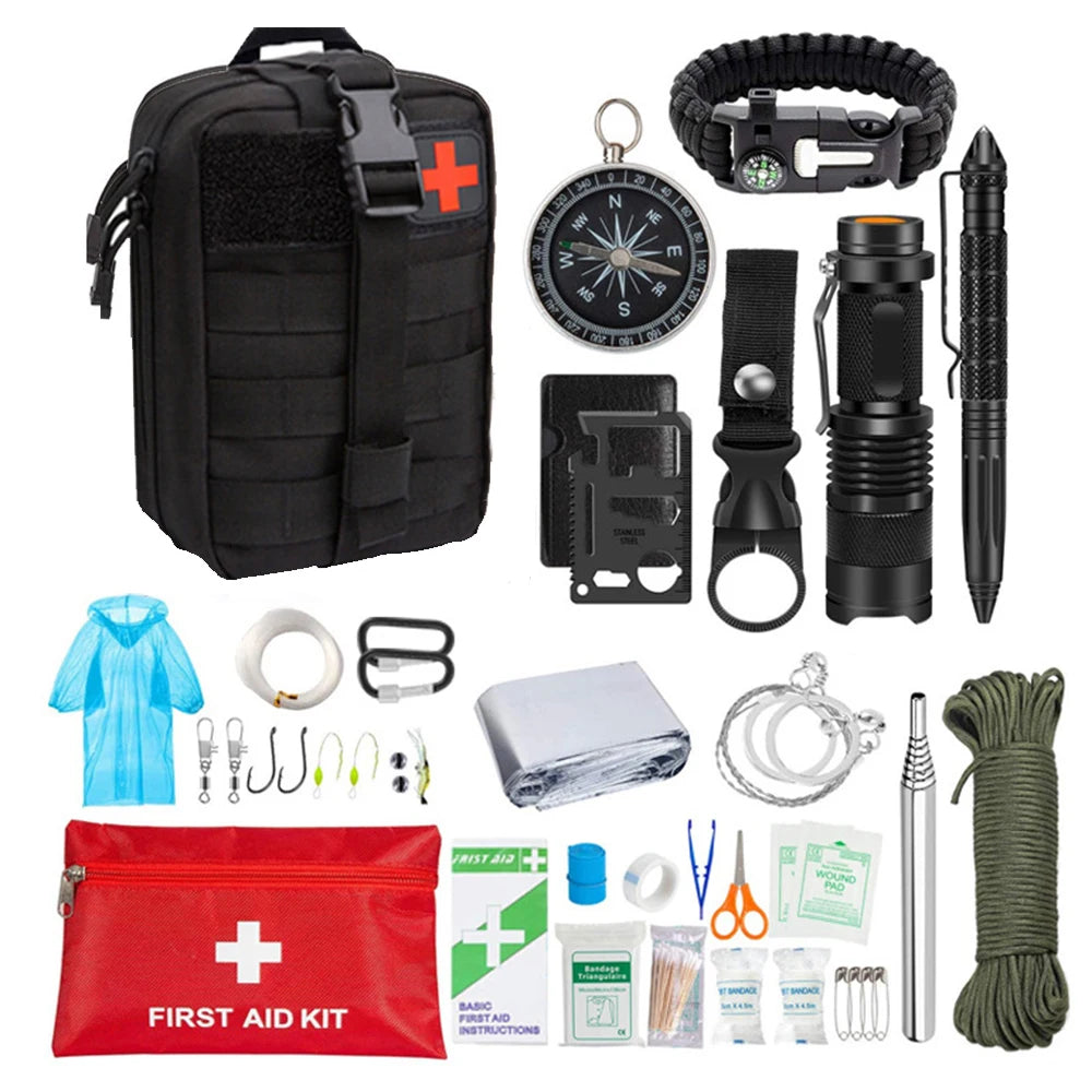 38-in-1 Survival First Aid Kit – Full Set Molle Outdoor Gear Emergency Kit for Camping, Hiking