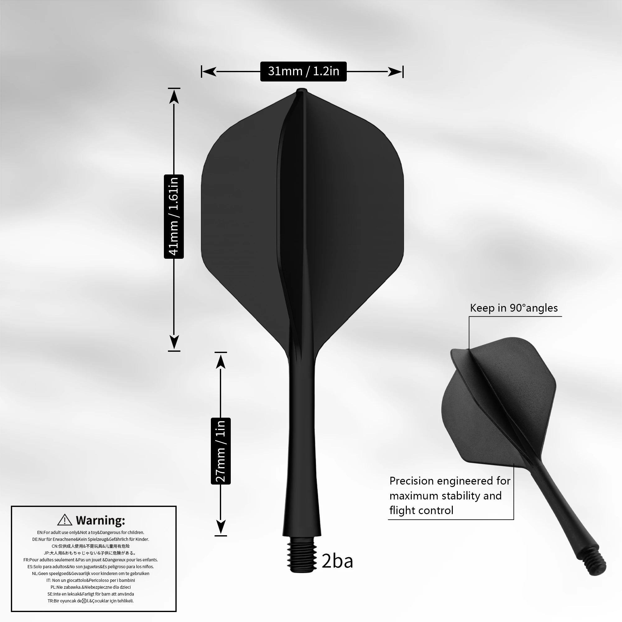 6PCS Dart Flights & Shafts Set – Durable 2BA Professional Dart Accessories in 4 Colours