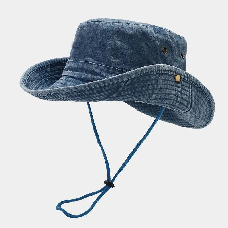 Four Seasons Cotton Bucket Hat – Solid Color Fisherman Sun Hat for Men & Women