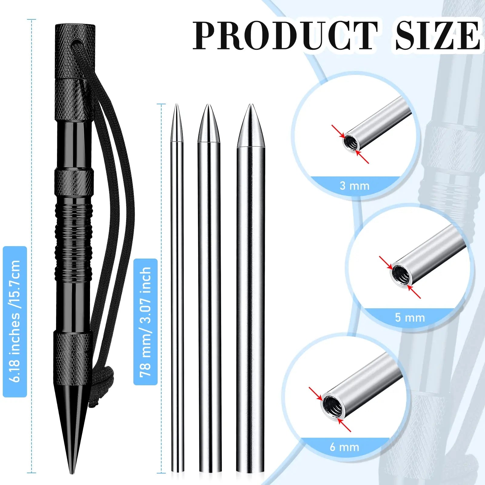 Paracord Knitting Tool Set – Marlin Spike with 3 Stainless Steel FIDs for Leather & Cord Weaving