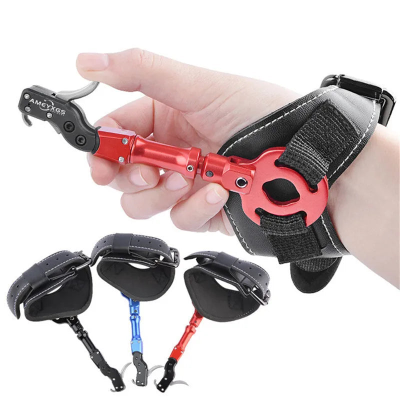 Compound Bow Release Aid Adjustable Wrist Strap with 360° Caliper