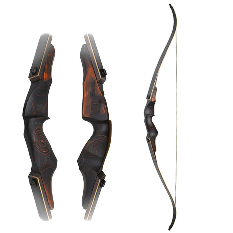 60" takedown recurve bow set – 20–60lbs high-density wood handle for hunting and training