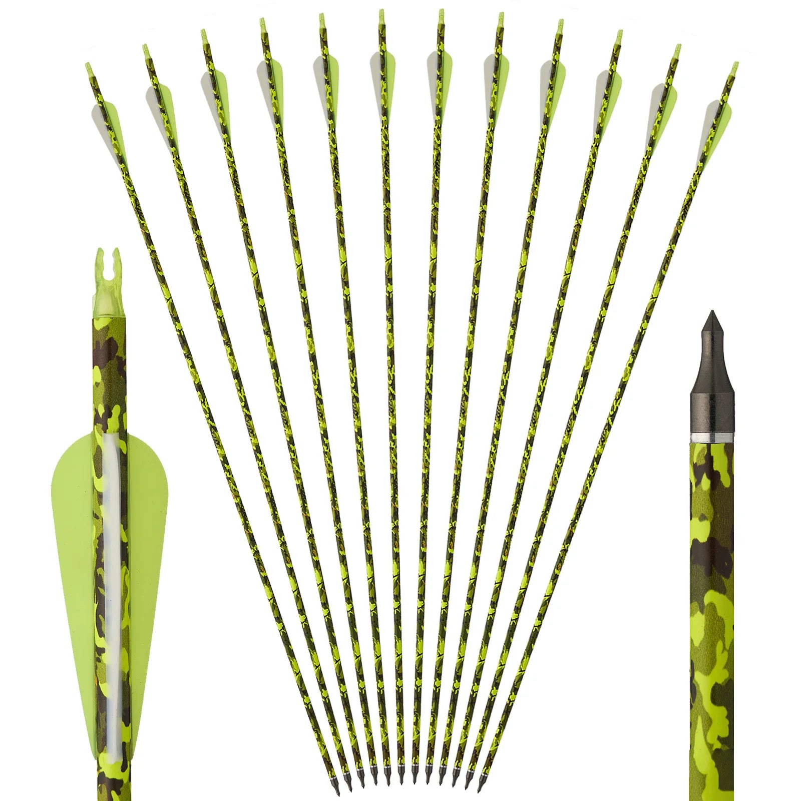 31.5-Inch Mixed Carbon Arrows – Durable Arrows for Outdoor Hunting & Target Shooting
