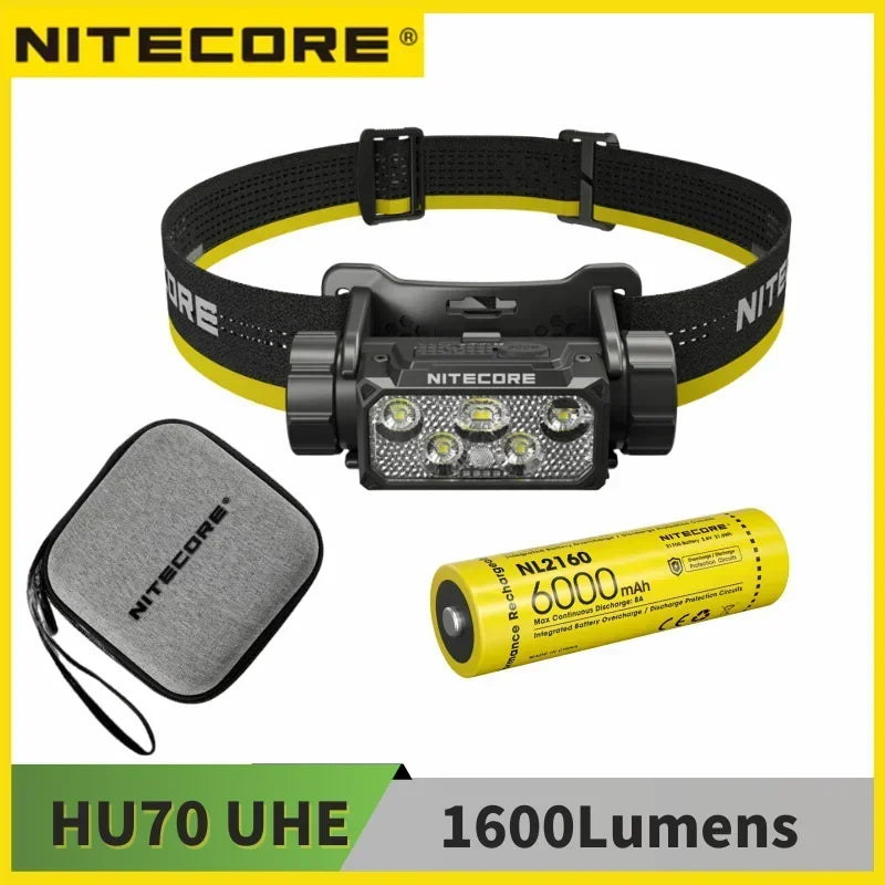 HC70 UHE 1600LM USB-C Rechargeable Headlamp | White & Red Light for Outdoor Work