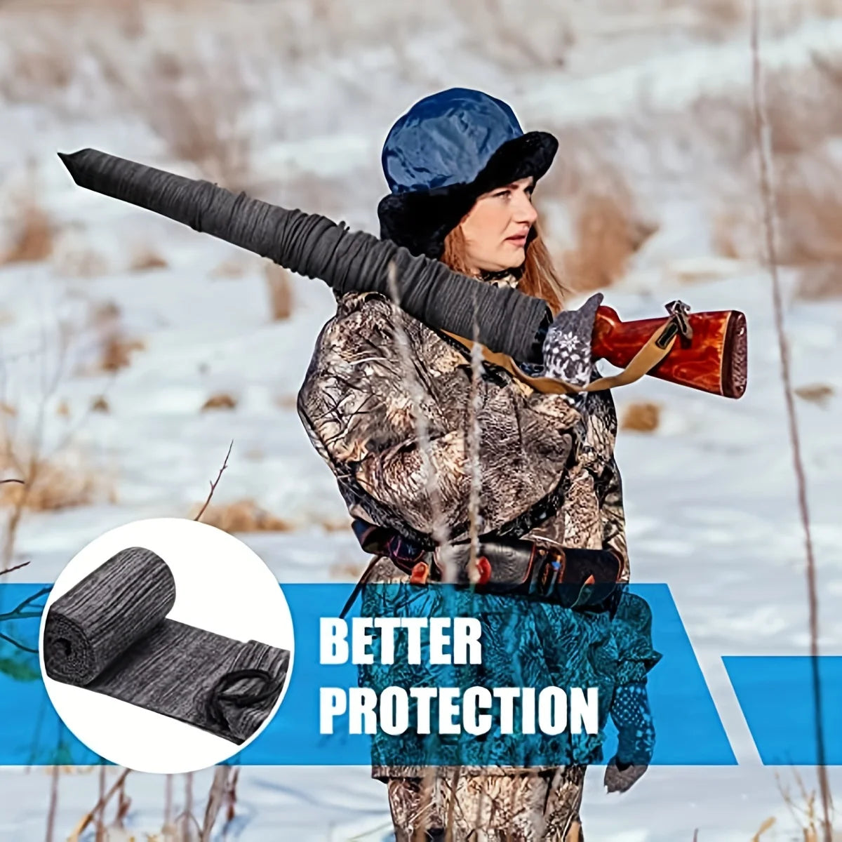 Silicone-Treated Gun Sock – Dust & Moisture-Proof Rifle/Pistol Cover for Long-Term Storage