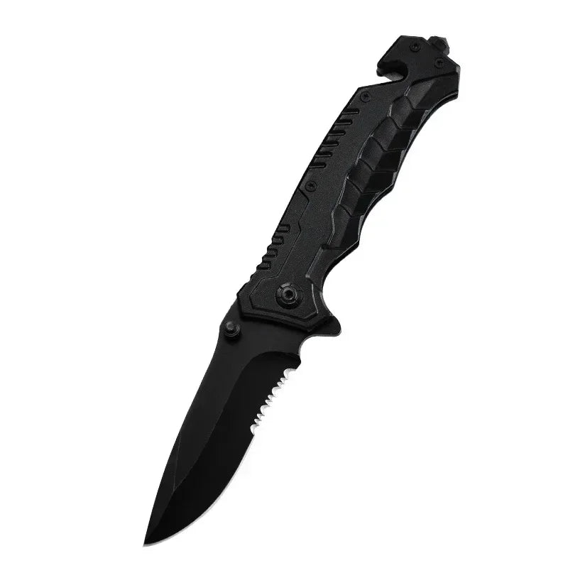 Portable Folding Knife – Plastic Handle Stainless Steel Blade for Camping & Outdoor Survival