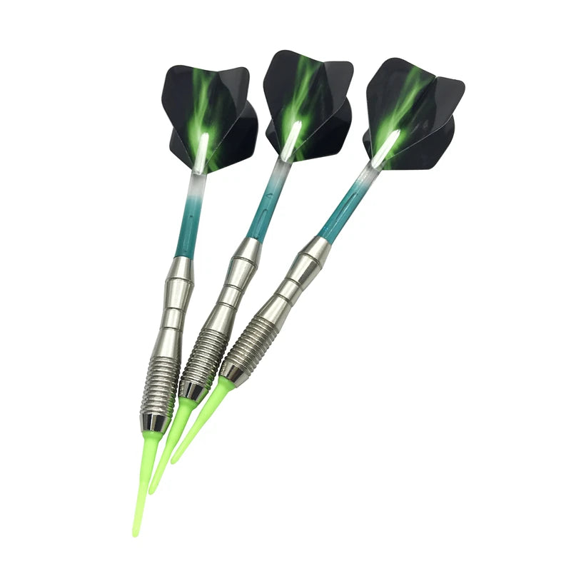 3 pcs soft-tip safety darts – 17g four-part darts with aurora flights for safe and stable play