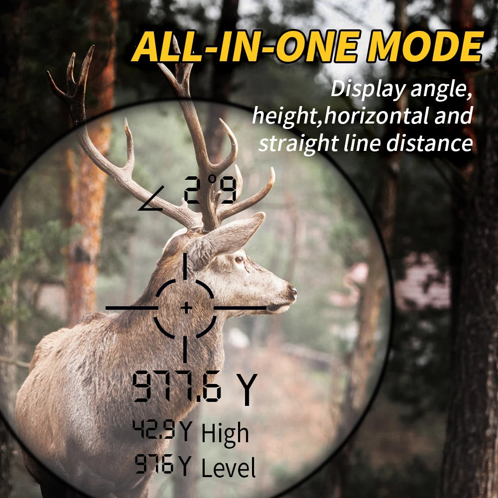 1000M Laser Rangefinder with Speed, Angle, and Distance Scan for Hunting