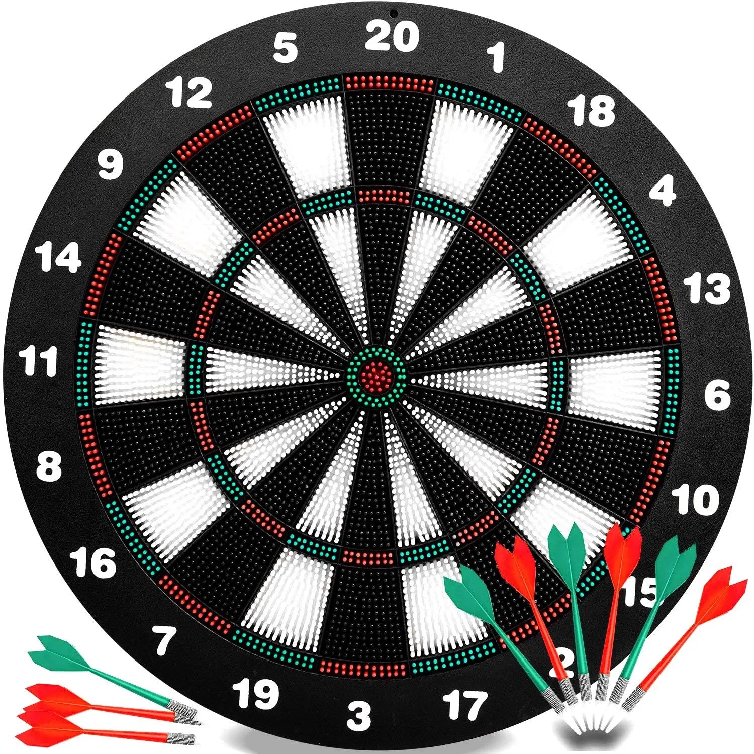 Rubber dart board – 18-inch entertainment and leisure dart game for kids and adults