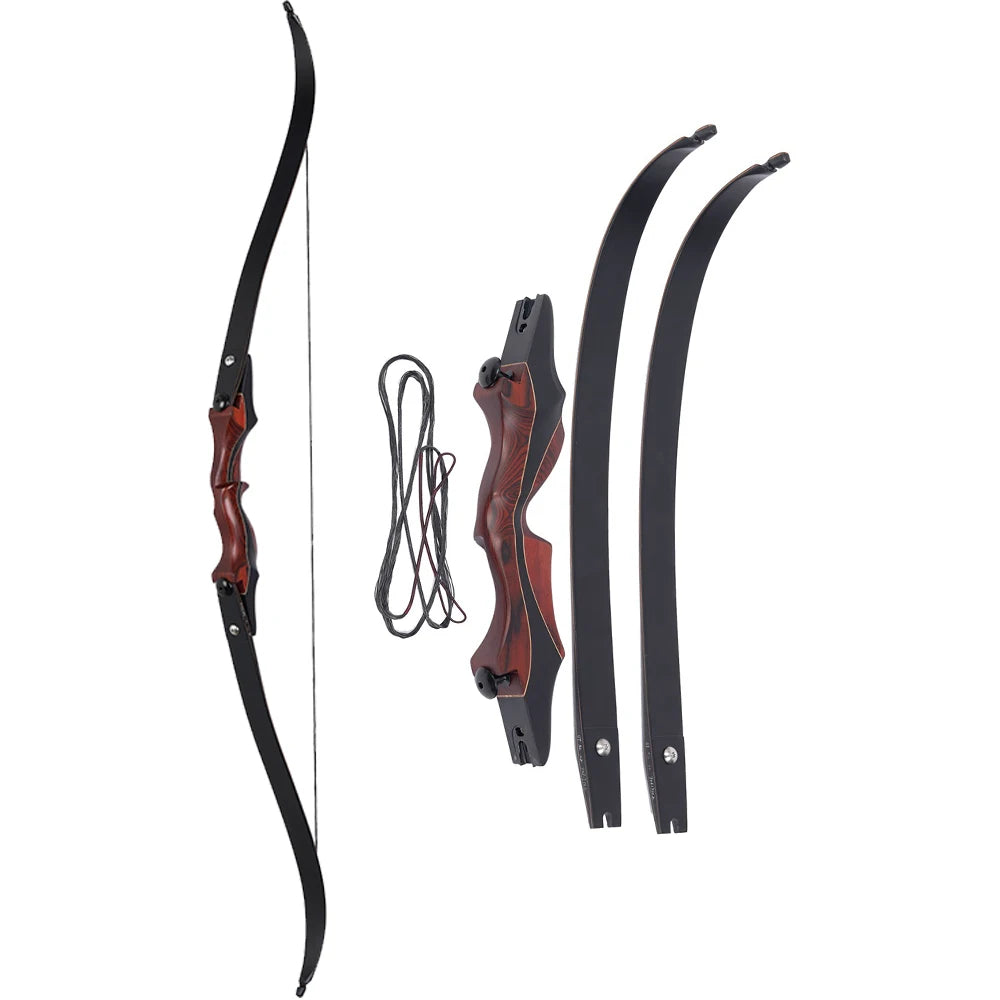 20–50lbs ILF Recurve Longbow – Take-Down Wooden Bow for Outdoor Hunting and Shooting
