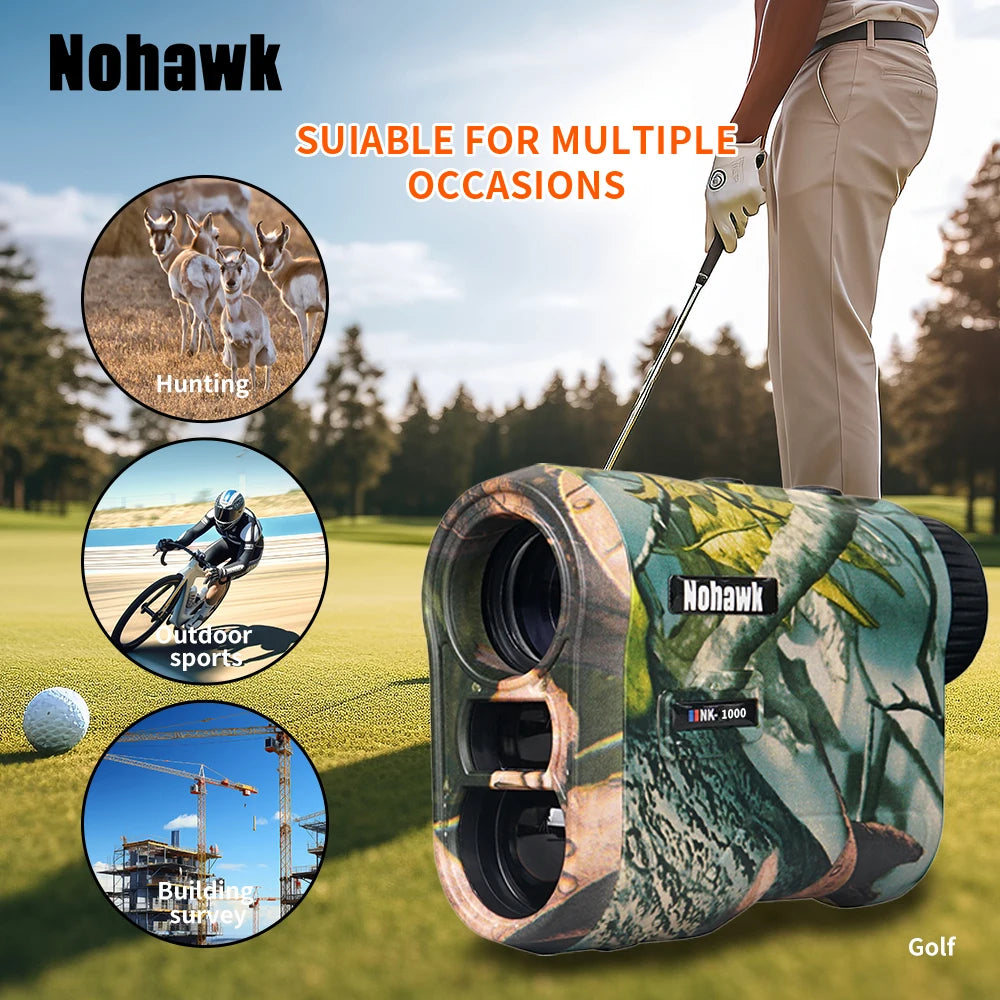600M/1000M Golf & Hunting Laser Rangefinder with Slope, Flag-Lock & USB Rechargeable Battery