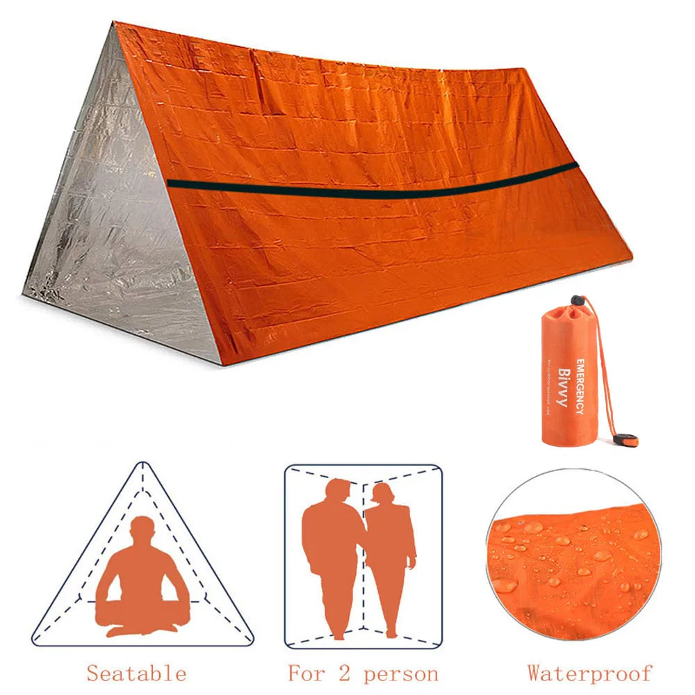 SurviveMate 2-Person Emergency Shelter Kit – Waterproof Bivy Tent & Thermal Sleeping Bag