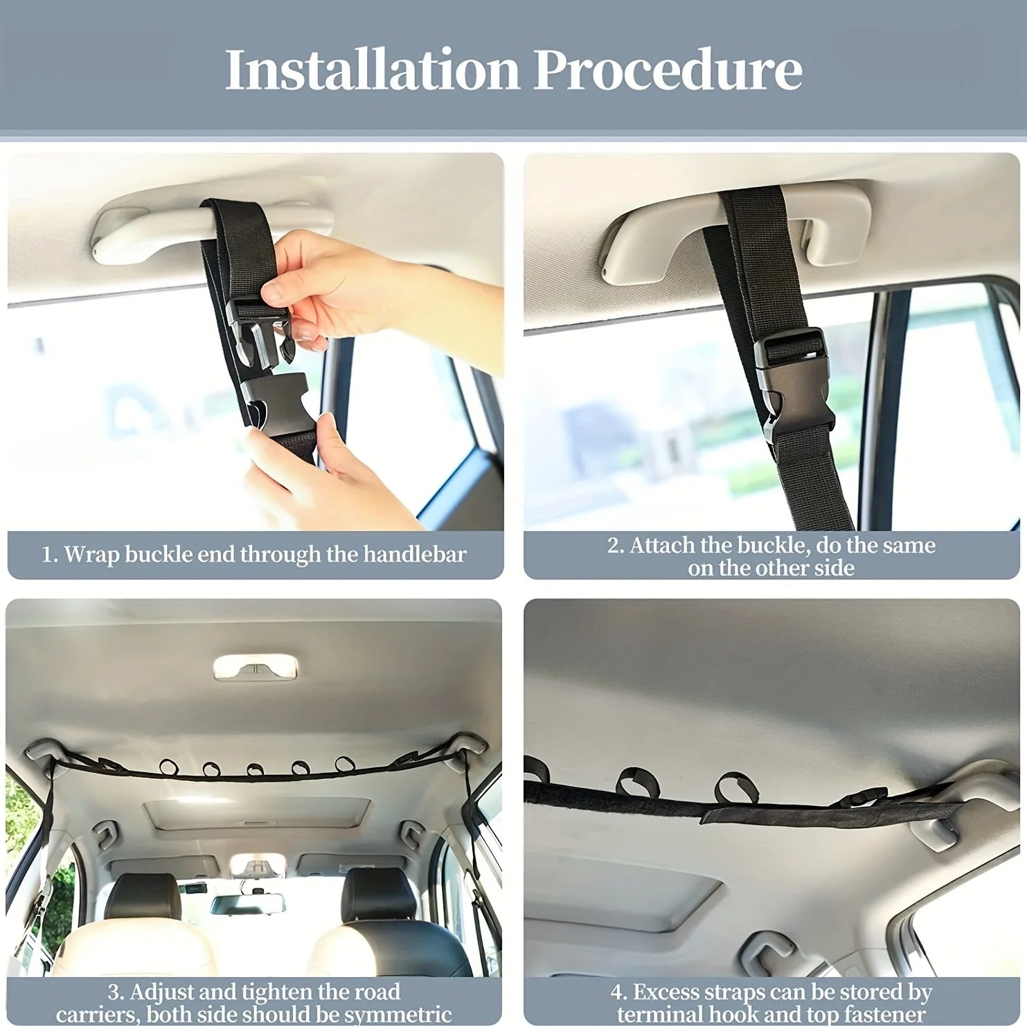 2PCS Car Fishing Rod Holder Straps – Adjustable Vehicle Storage Rack for SUV & Van