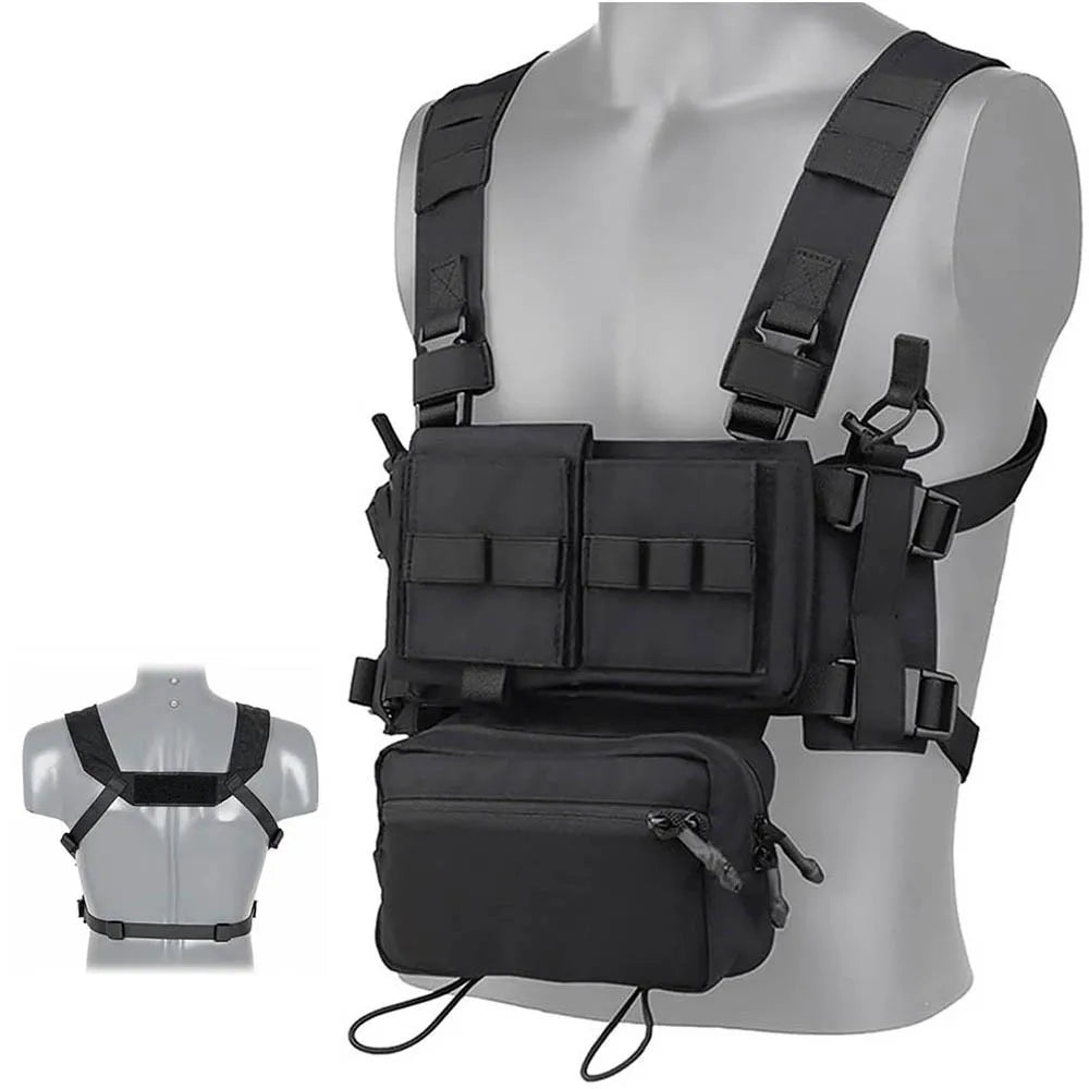 Tactical Chest Rig with MOLLE, Multifunctional Vest for Outdoor & Training, Pouch Camouflage