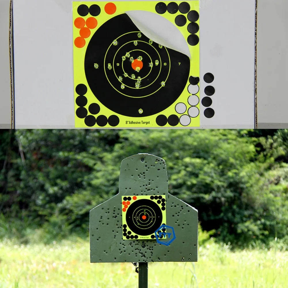 10pcs 8-Inch Reactive Shooting Target Stickers – High-Visibility Adhesive Paper for Training
