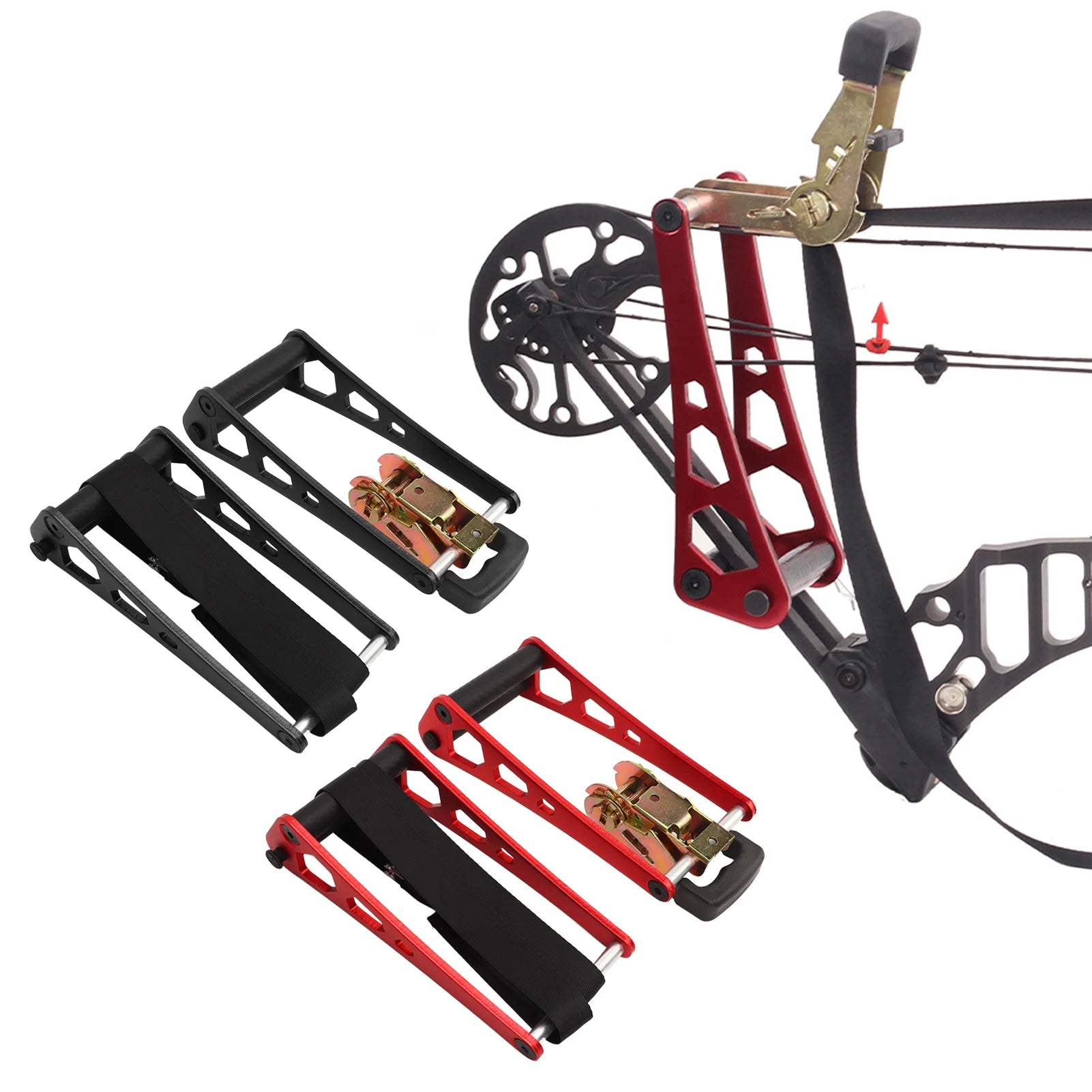 Portable Bow Press with Ratchet Mechanism for Compound String Adjustment