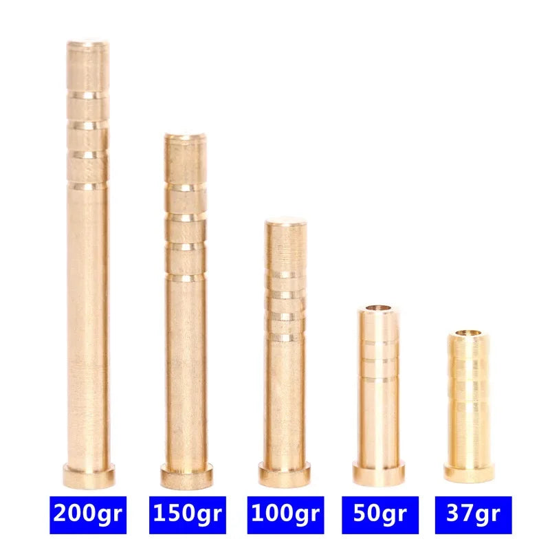 Archery insert copper – brass base connectors for 6.2mm arrow shafts (37/50/100/150/200 grain)