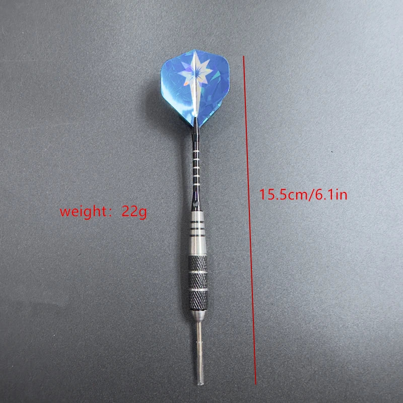 3 pcs 22g professional steel-tip darts – precision design with black aluminium shafts