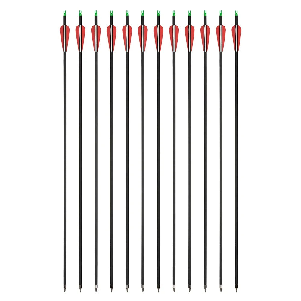 31.5-inch Mixed Carbon Arrows – Spine 500-550 with Replaceable Arrowheads