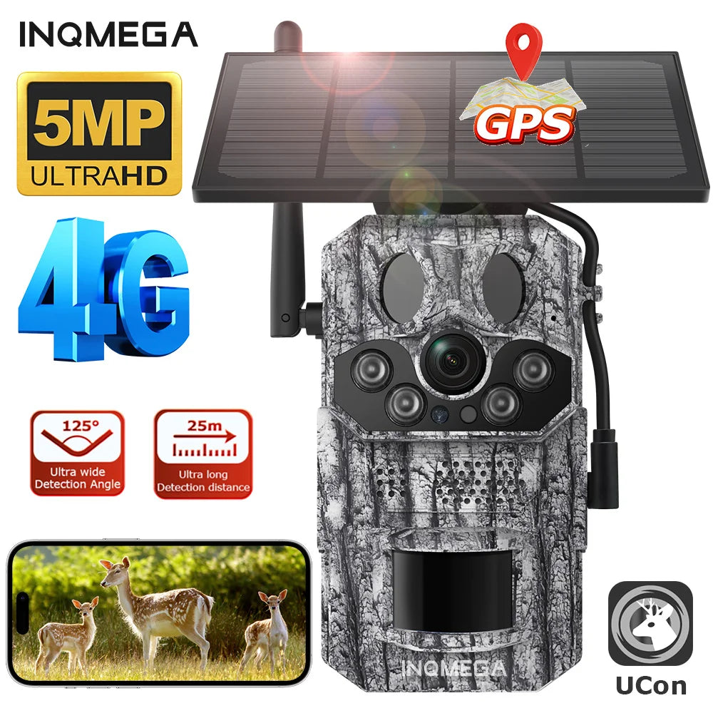 4G 2K 5MP Wildlife Trail Camera – PIR Motion, Solar Power, IP66 Rated