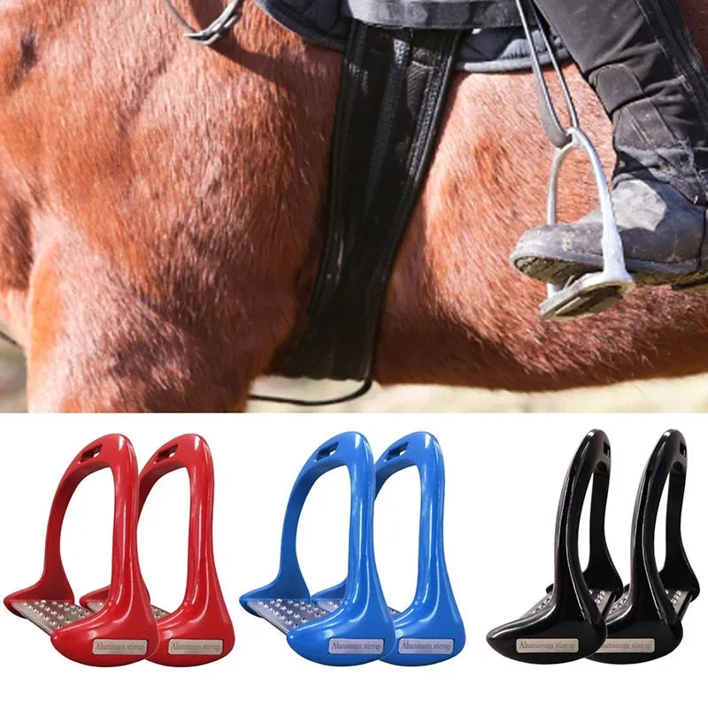 1 Pair Horse Riding Stirrups – Anti-Slip Lightweight Aluminium Alloy Pedals for Equestrian Safety