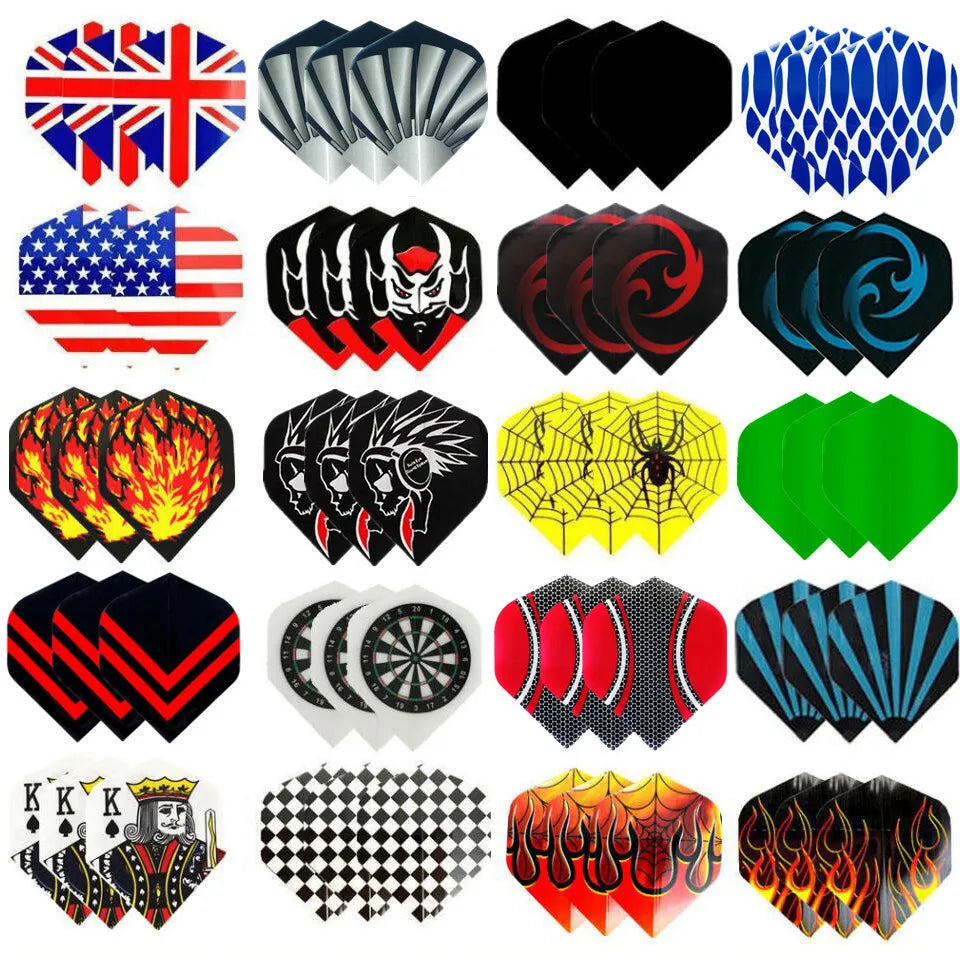 Standard Dart Flights | Durable PVC Mixed Patterns, Outdoor Wing Tail Mixed Pattern