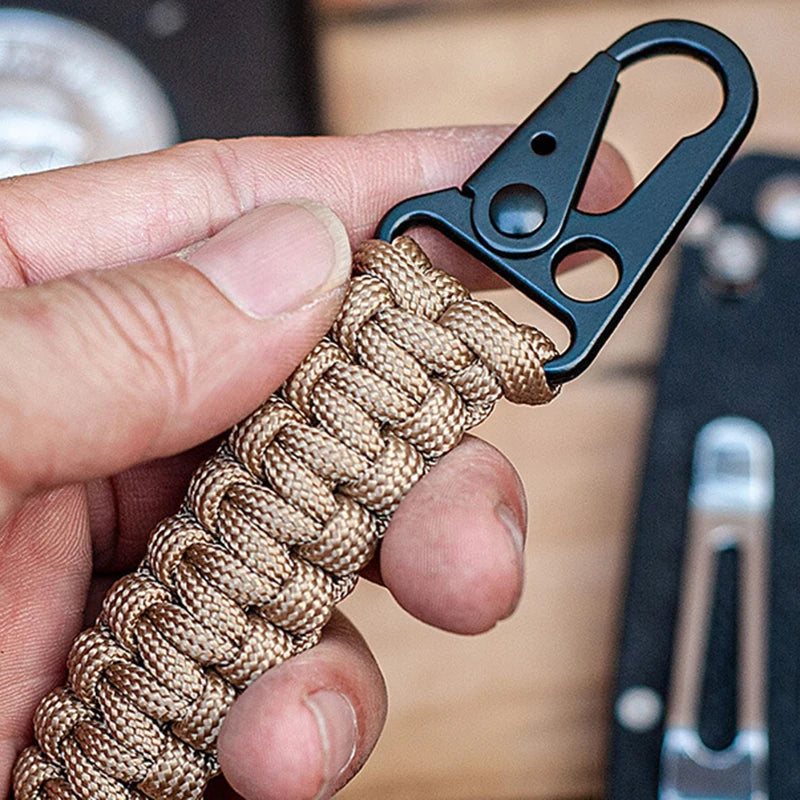 Outdoor Paracord Rope Keychain – EDC Survival Kit Lanyard for Hiking & Camping, Military Emergency