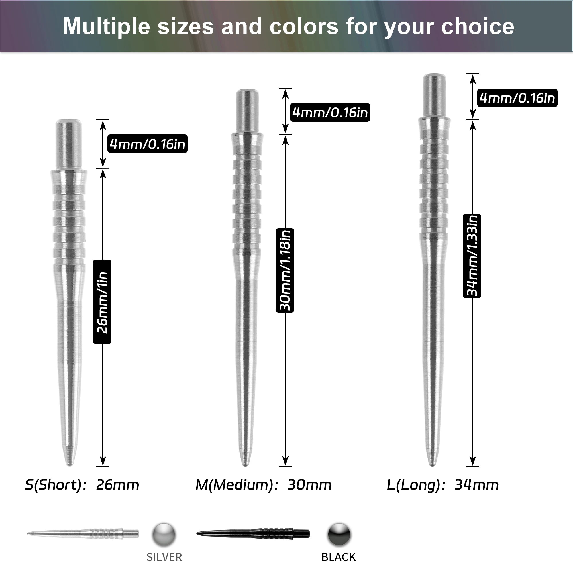 Replacement Dart Stainless Steel Grooved Points – Durable Steel Tips