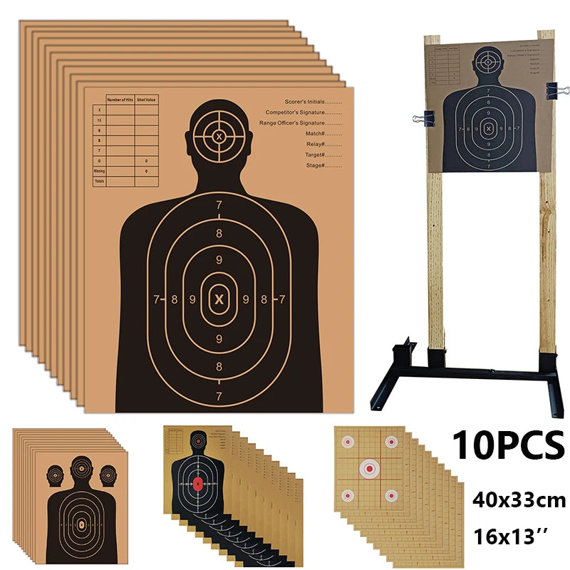 10pcs Large Silhouette Cardboard Targets – 40x33cm Corrugated Paper Shooting Practice Set