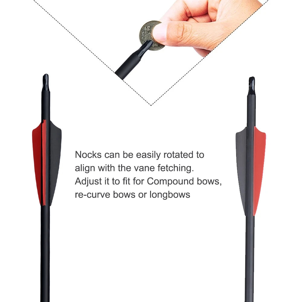 31-inch Carbon Arrows – Spine 500-550 for Recurve & Compound Bows