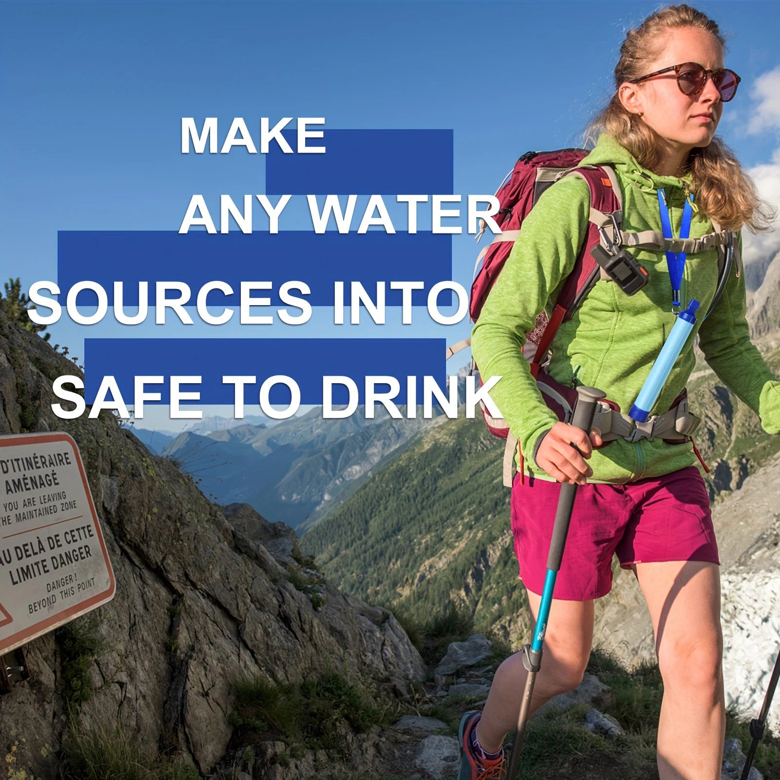Personal Water Filter Straw for Camping, Hiking and Emergency Survival