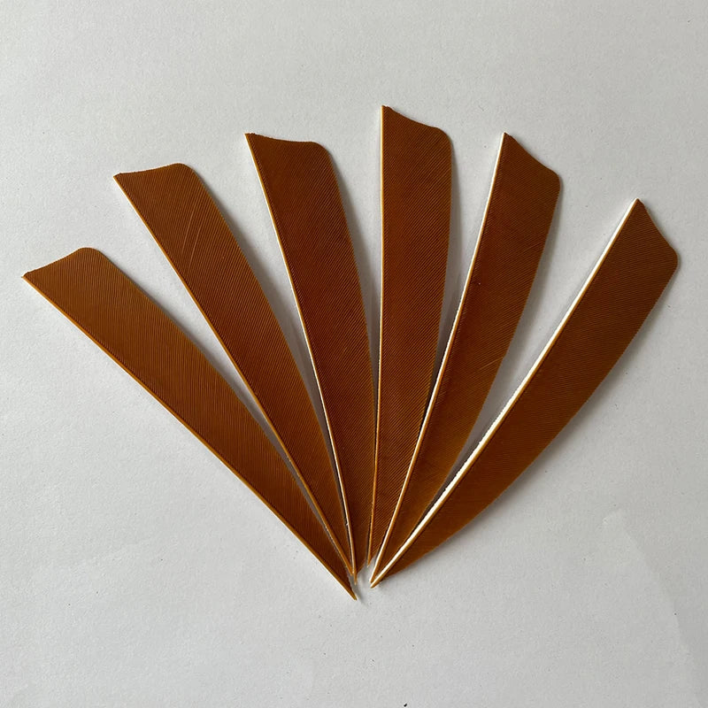 50pcs 4-Inch Turkey Feather Arrow Fletching – RW Shield Cut for Archery
