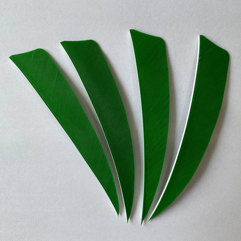 50pcs 4-Inch Turkey Feather Arrow Fletching – RW Shield Cut for Archery