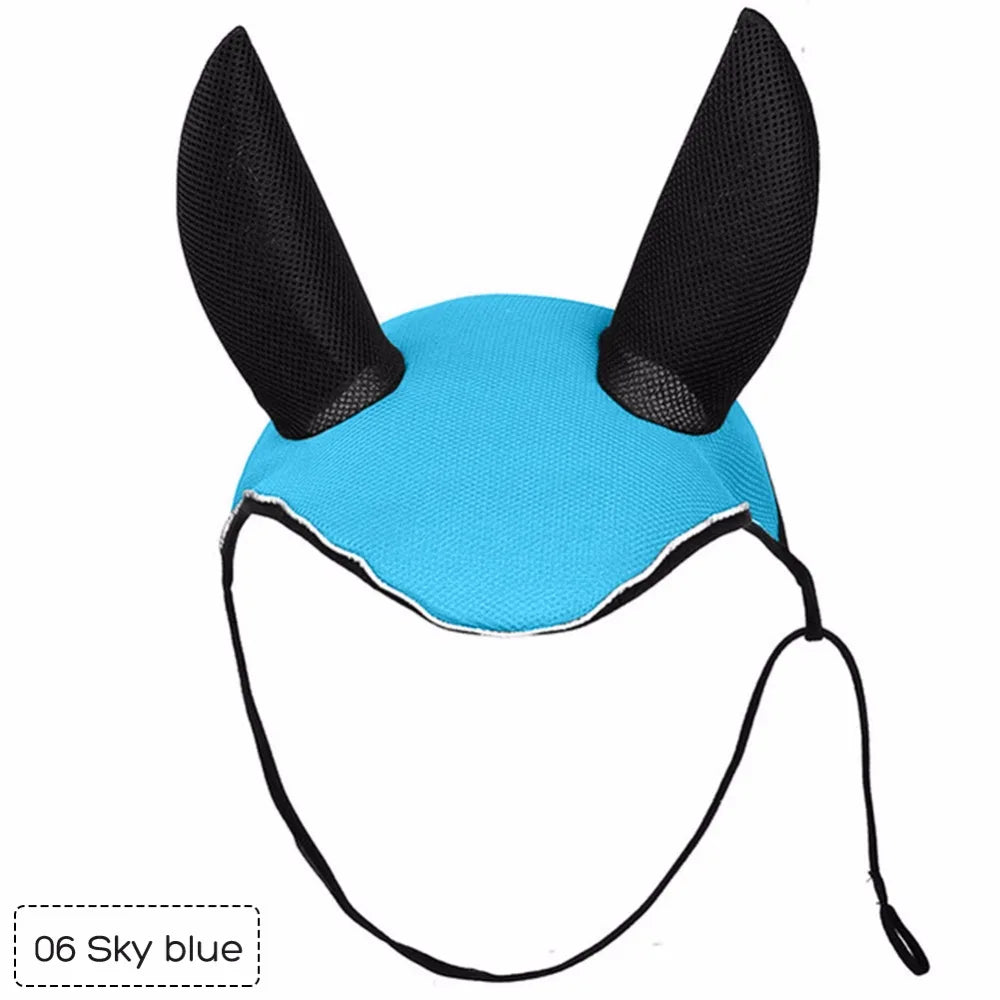 Horse Care Breathable Mesh Horse Ear Cover – Fly Mask Protector for Equestrian Riding