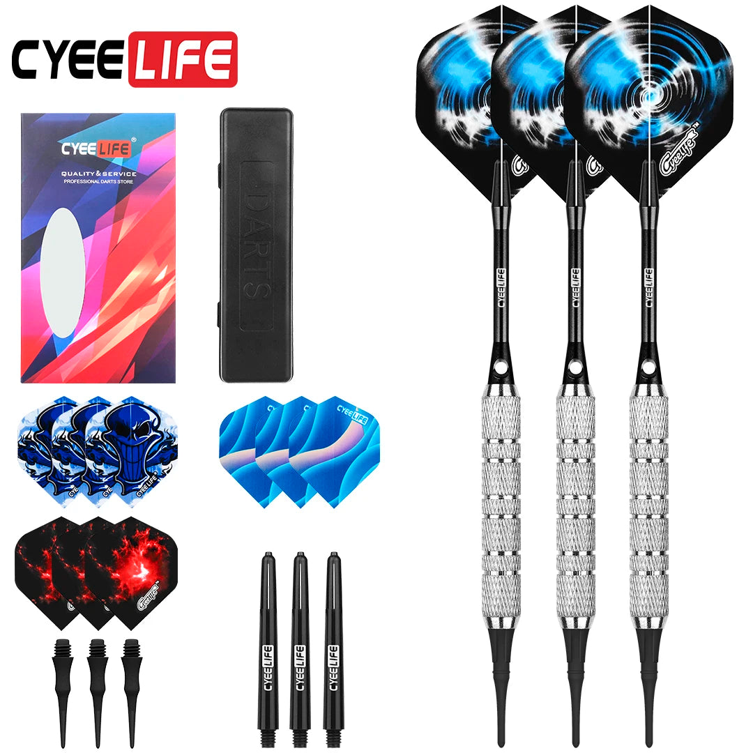16g/18g Soft Tip Darts Set – Professional Darts with Extra Plastic Tips for Electronic Dartboards