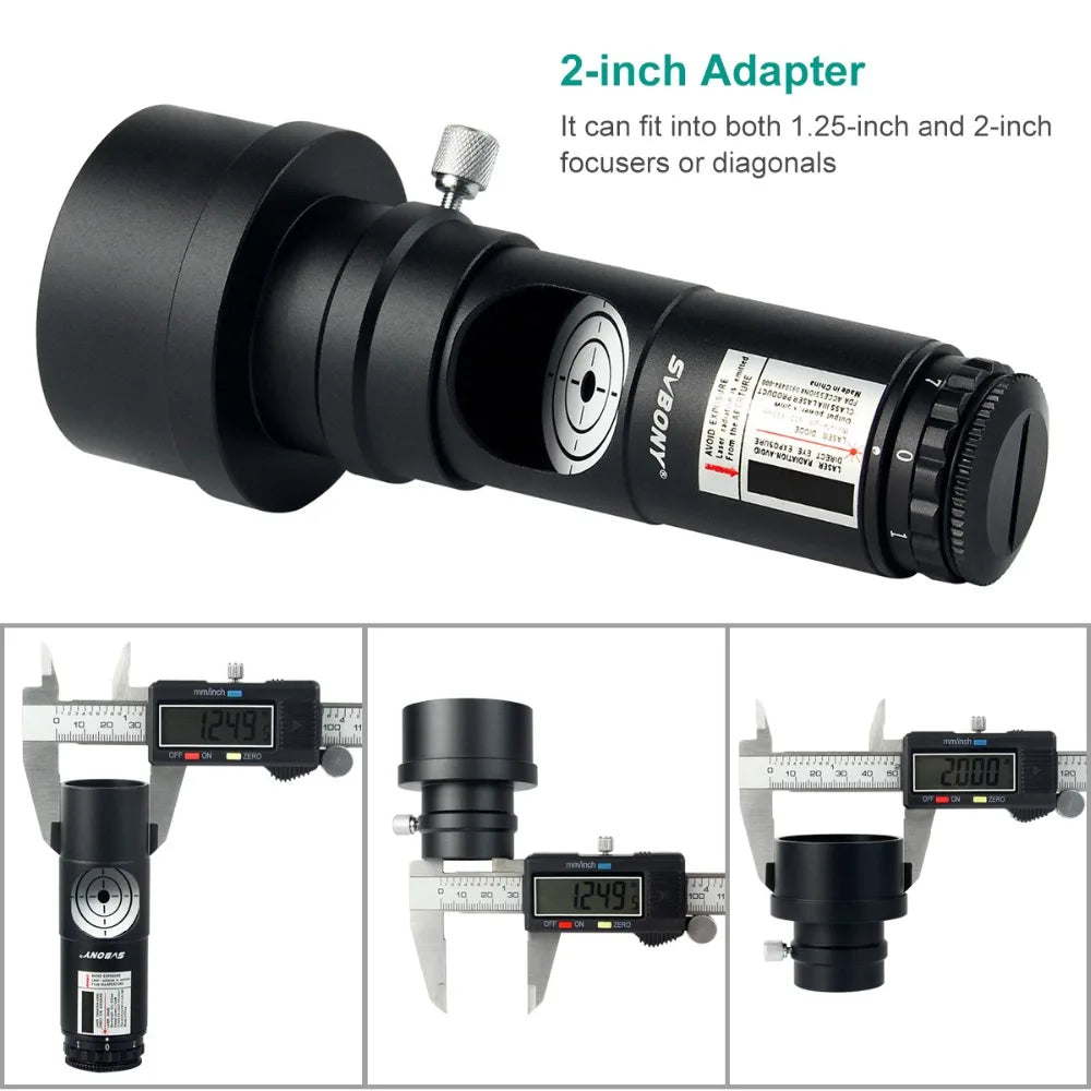 1.25" Laser Collimator with 2" Adapter – Accurate Telescope Alignment Tool