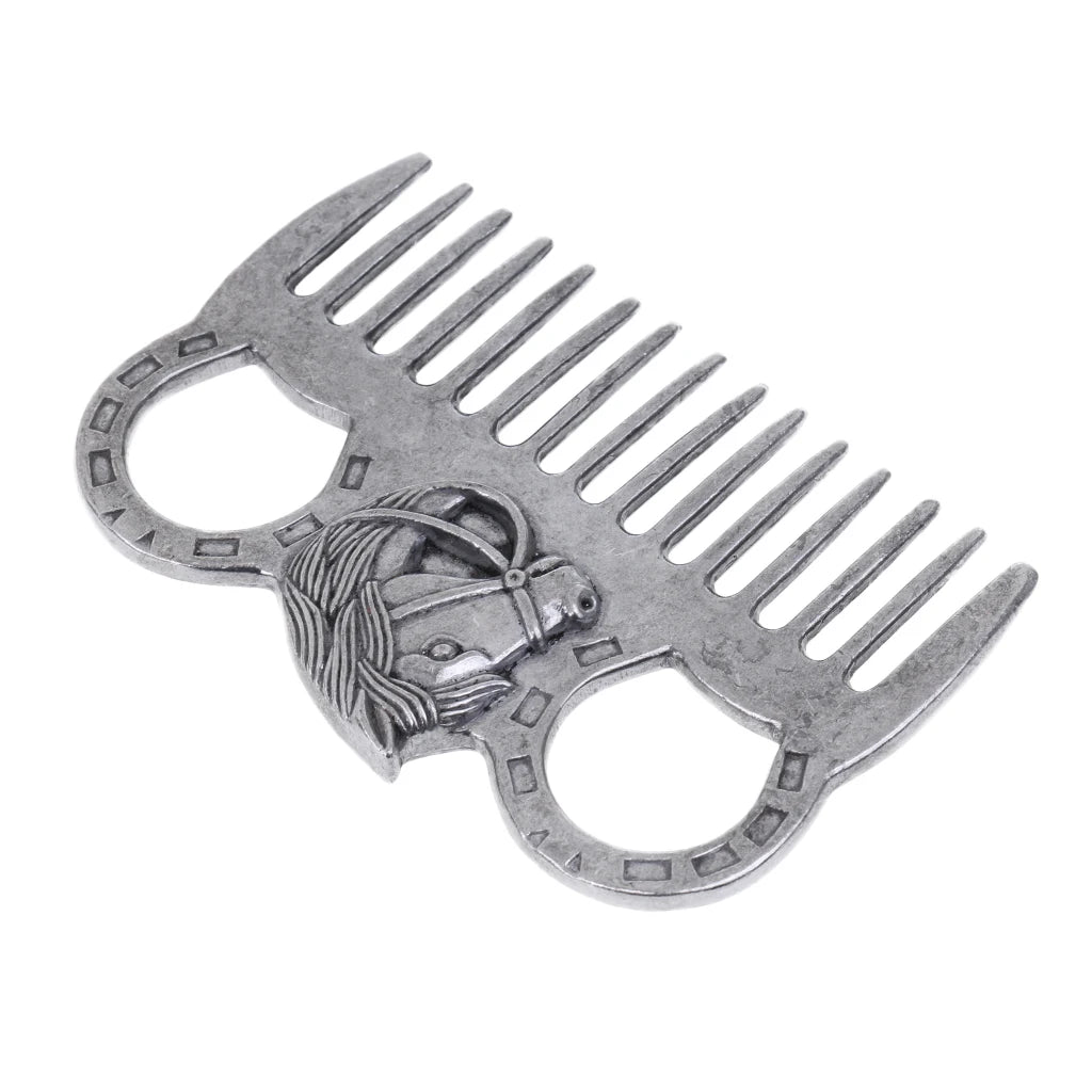 Stainless Steel Horse & Pony Grooming Comb – Durable Metal Curry Brush for Daily Equestrian Care