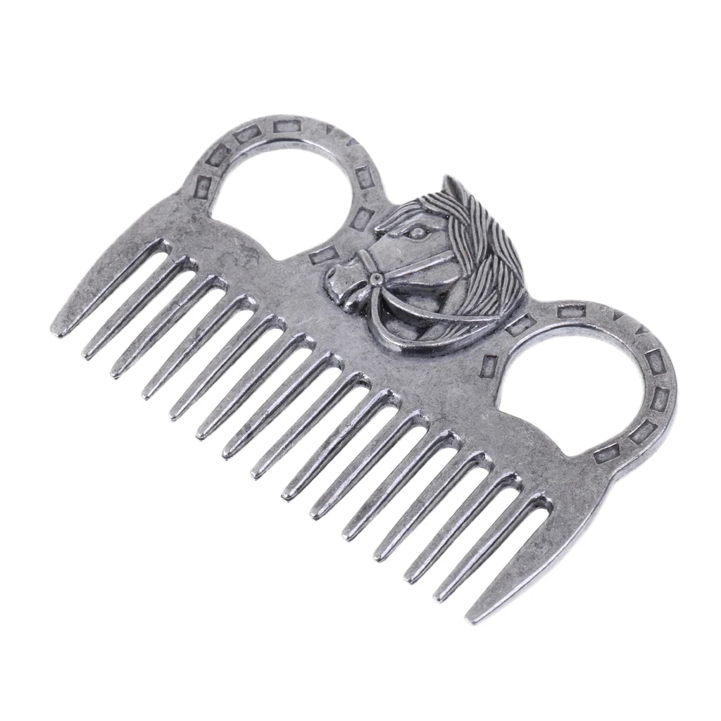 Stainless Steel Horse & Pony Grooming Comb – Durable Metal Curry Brush for Daily Equestrian Care