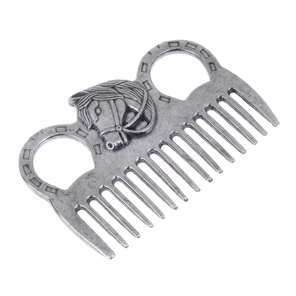 Stainless Steel Horse & Pony Grooming Comb – Durable Metal Curry Brush for Daily Equestrian Care