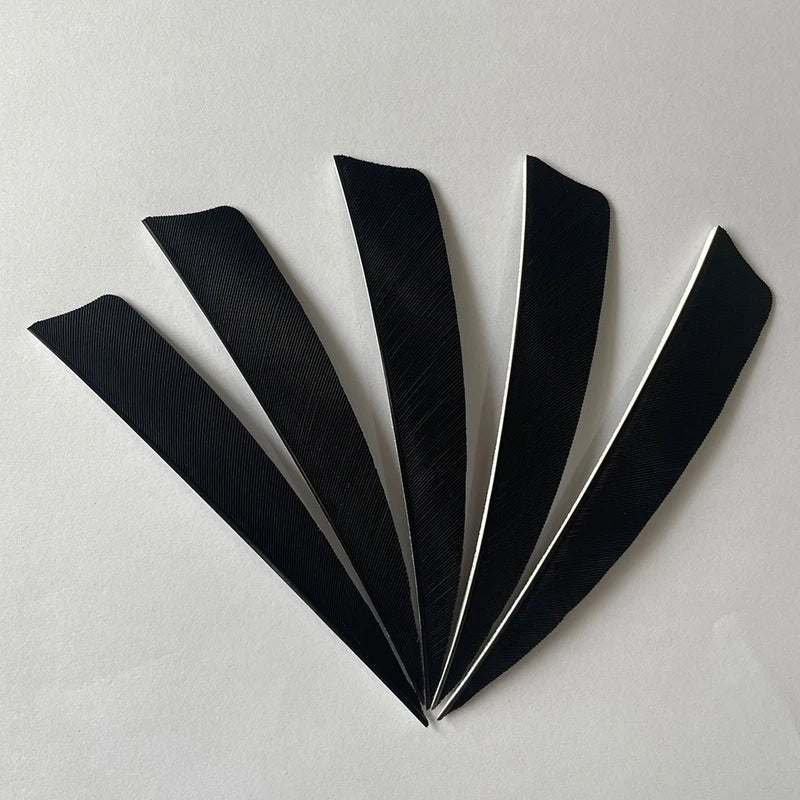 50pcs 4-Inch Turkey Feather Arrow Fletching – RW Shield Cut for Archery
