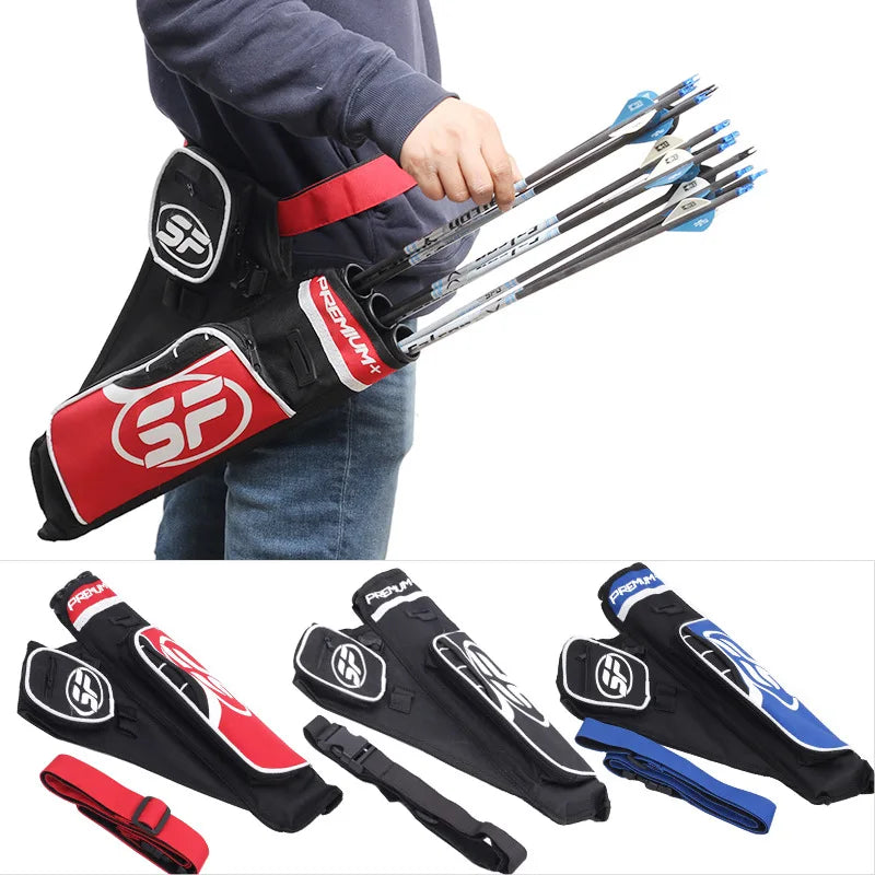 Archery Waist Quiver by AMEYXGS – 3-Tube Nylon Arrow Holder for Hunting & Target Use