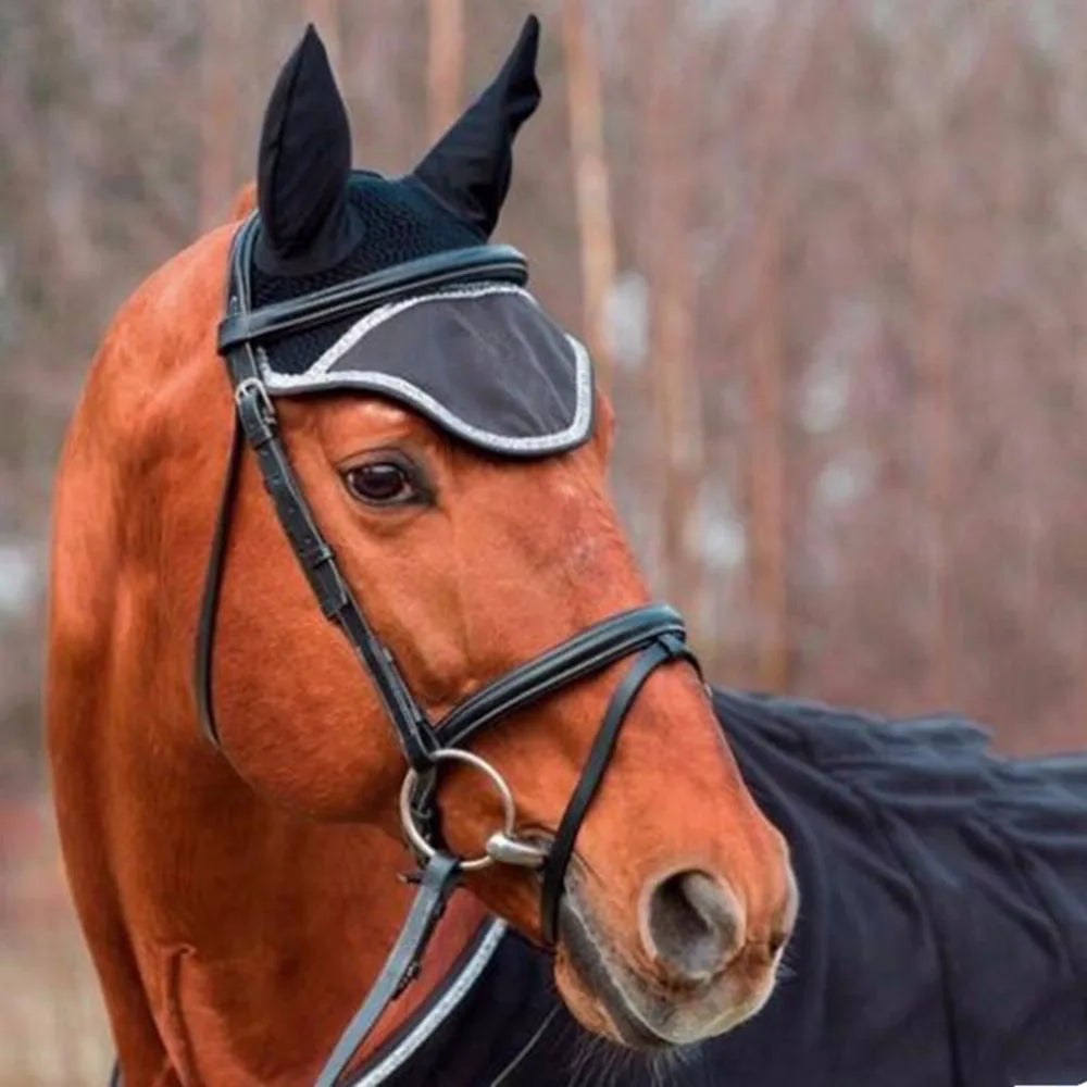 Horse Care Breathable Mesh Horse Ear Cover – Fly Mask Protector for Equestrian Riding