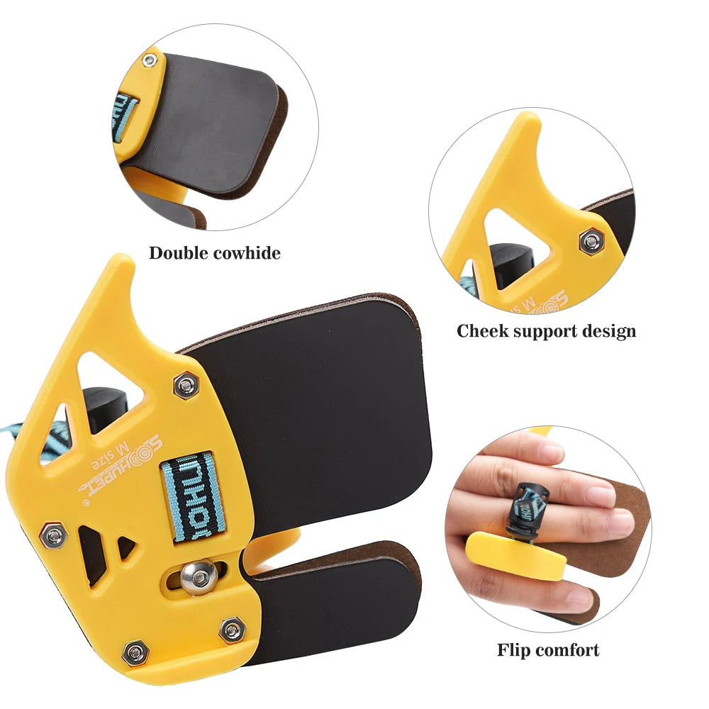 1PC Archery Finger Tab Guard – Leather Finger Protection for Beginners & Children