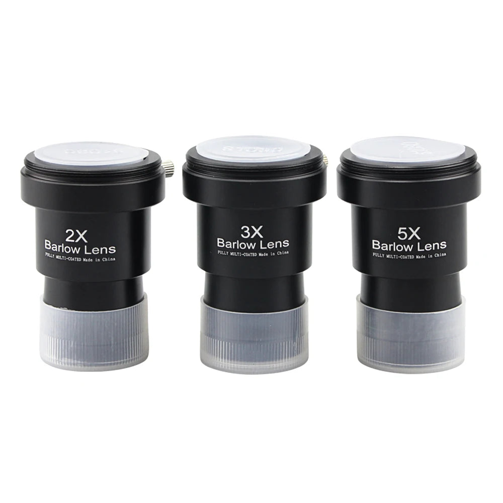 Telescope Barlow Lens 1.25" 2x 3x 5x Metal Optics with M42 Camera Thread