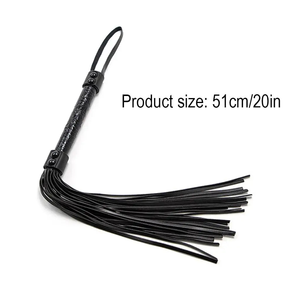 51cm PU Leather Horse Whip – Non-Slip Handle Training Crop with Tassels for Equestrian Riding