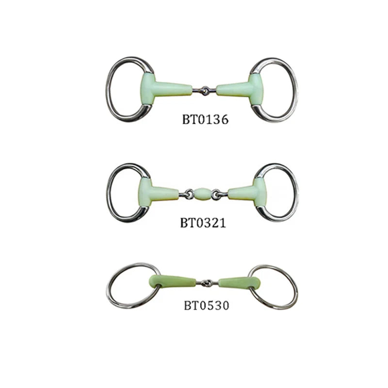Stainless Steel Eggbutt Snaffle Bit, Jointed Mouth Horse Chew Training Equipment, Equestrian
