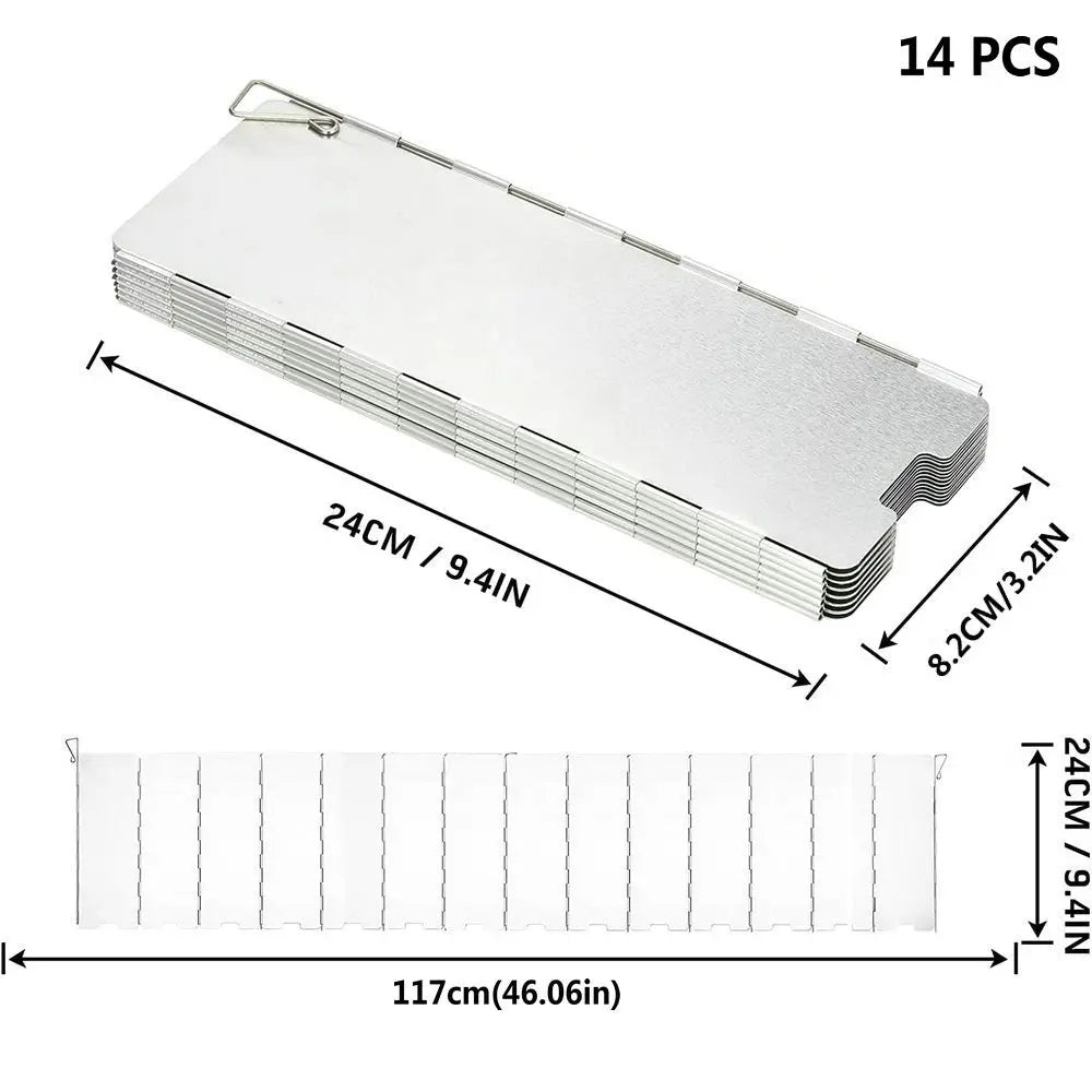 Camping Stove Wind Shield – Foldable Aluminium Alloy Windproof Screen