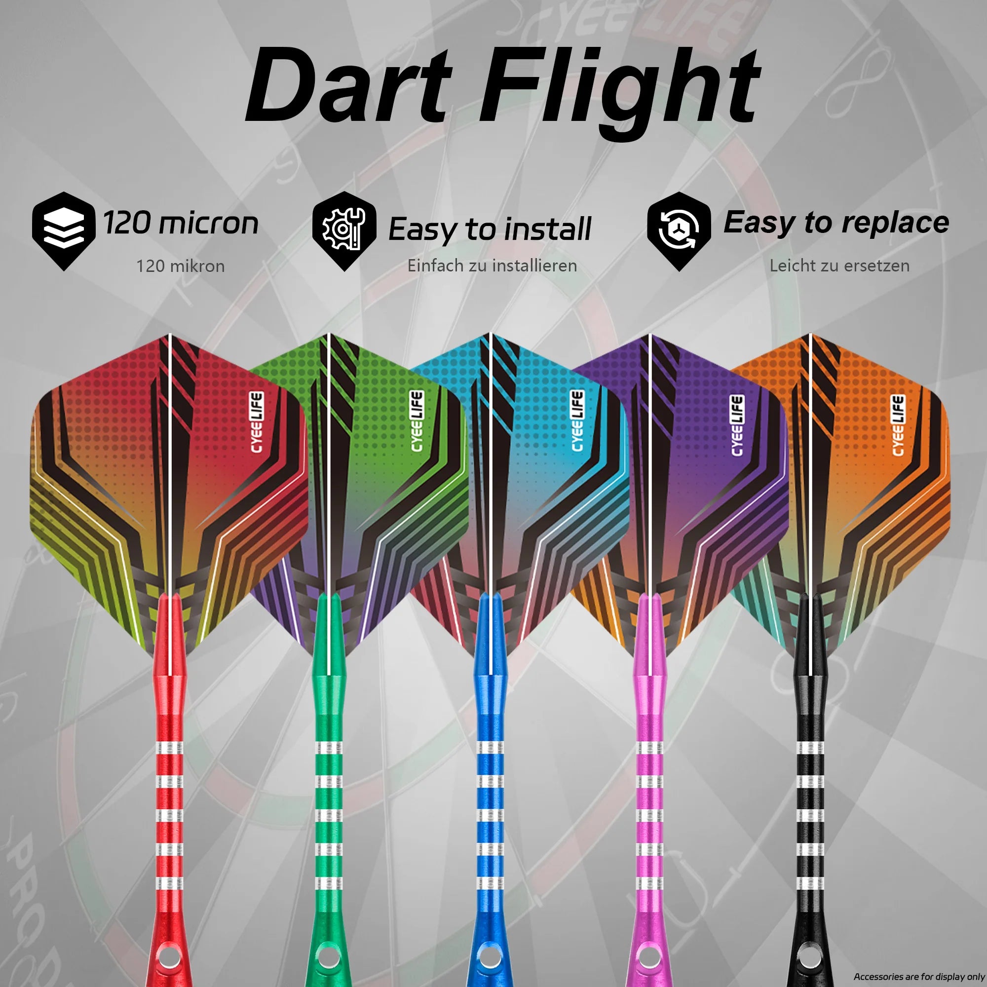 15PCS Standard Dart Flights – Feather Tail Design for Outdoor Games